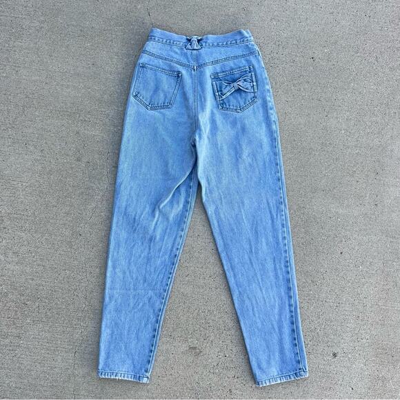 Vintage 80s 90s JS international high-rise bow detail wedgy Mom Jeans - Picture 6 of 9